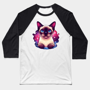 Siamese Cat in the Galaxy Baseball T-Shirt